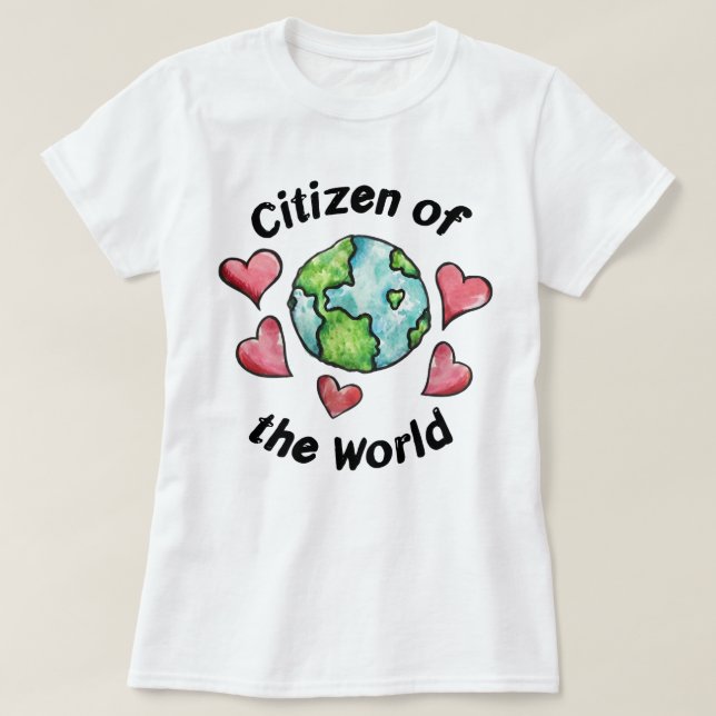 Camiseta Minimalist Citizen of the World Global Traveler (Frente do Design)
