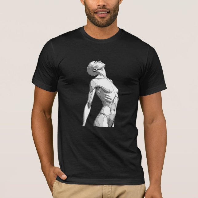 Camiseta Minimalist Female Android Aesthetic Art - Bold Fut (Frente)