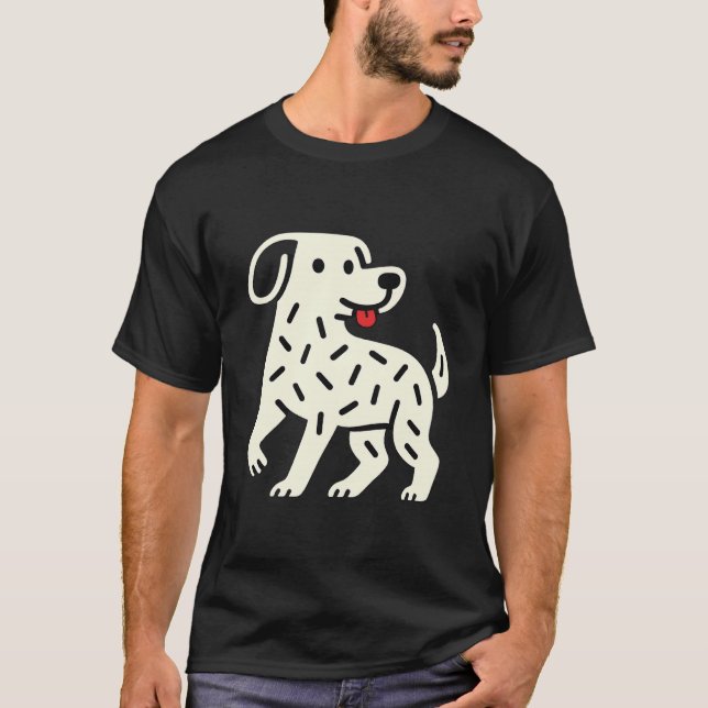 Camiseta Minimalist Funny Dog Lover Quirky Abstract Puppy L (Frente)
