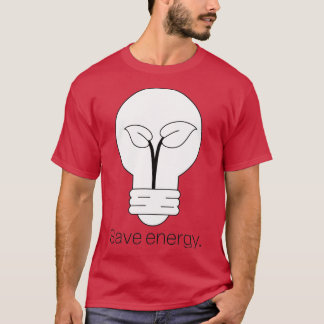 Camiseta Minimalist Light Bulb and Plant Save Energy