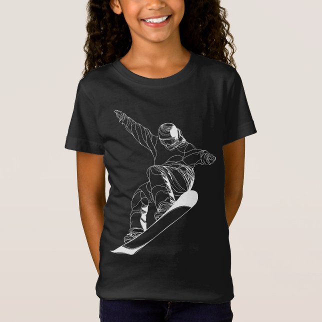 Camiseta Minimalist line art illustration of a snowboarder (Frente)
