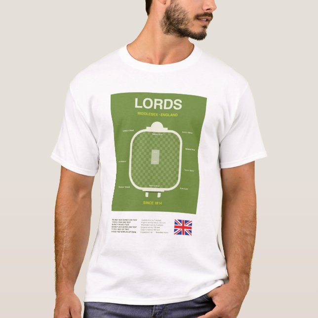 Camiseta Minimalist Lords Cricket Ground Line Print Tee (Frente)