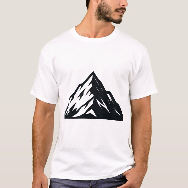 Camiseta Minimalist Mountain Vector | Outdoor Nature Aesthe (Frente)