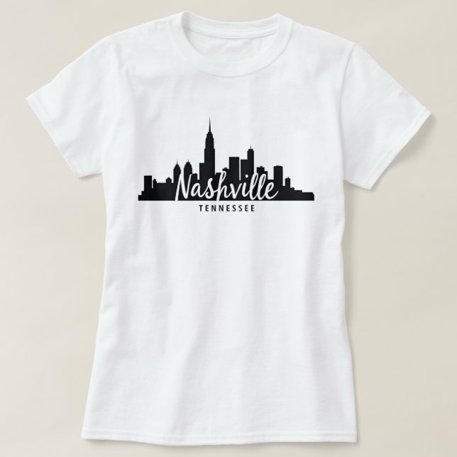 Camiseta Minimalist Nashville Skyline, Tennessee City   (Frente do Design)