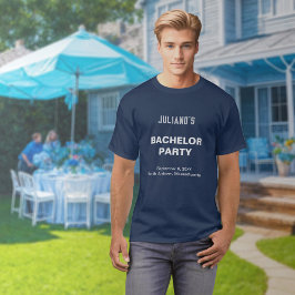 Camiseta Minimalist Navy Blue Bachelor Party T-Shirt