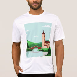 Camiseta Minimalist pastoral landscape