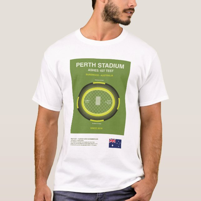 Camiseta Minimalist Perth Cricket Ground Line Print Tee (Frente)