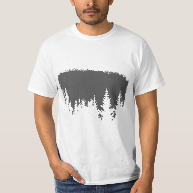 Camiseta Minimalist Pine Tree World Traveler Graphic Clothi (Frente)