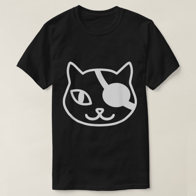Camiseta Minimalist Pirate Cat Line Art (Frente do Design)