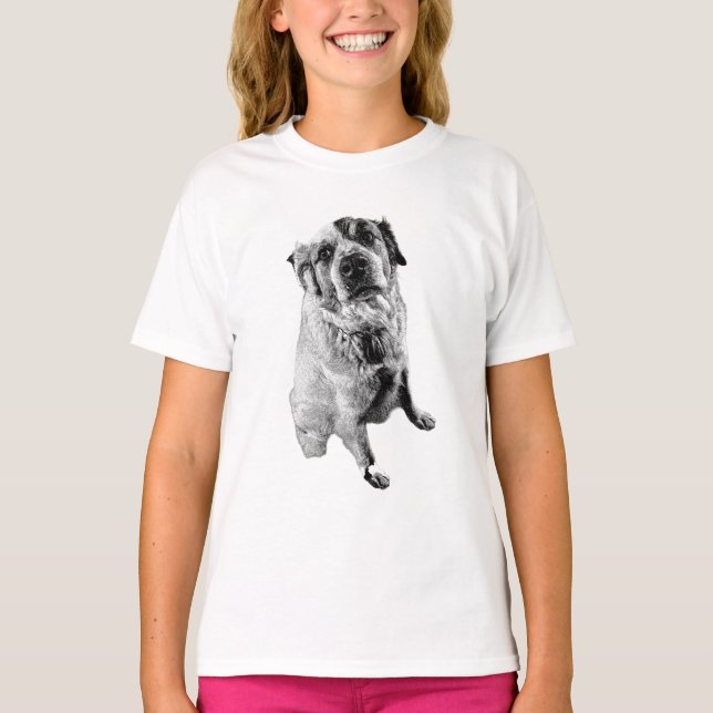 Camiseta Minimalist Sitting Dog Art Tee (Frente)
