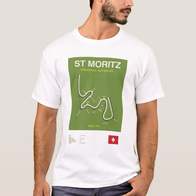 Camiseta Minimalist St Moritz Bobsleigh Line Print Tee (Frente)