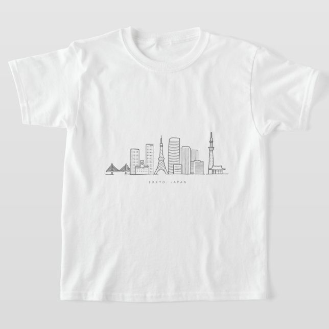 Camiseta Minimalist Tokyo Skyline Illustration (Postura )