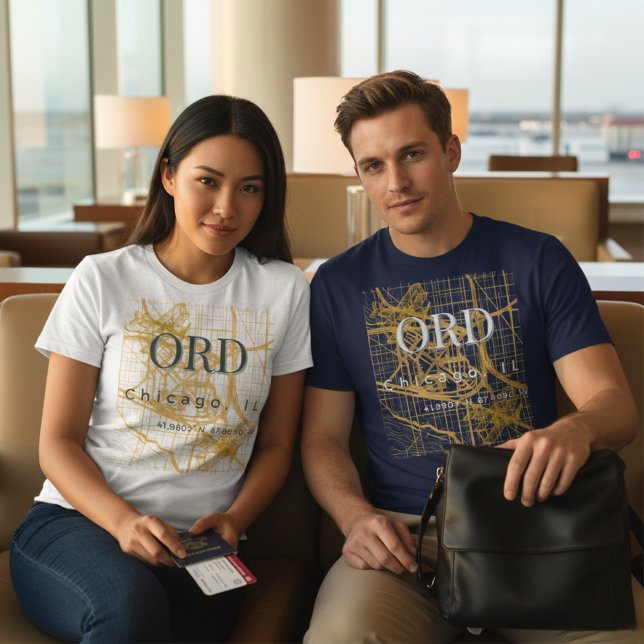 Camiseta Minimalist Travel City | ORD Chicago Airport Code  (Criador carregado)