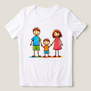 Camiseta Minimalista Alegria Familiar Colorida
