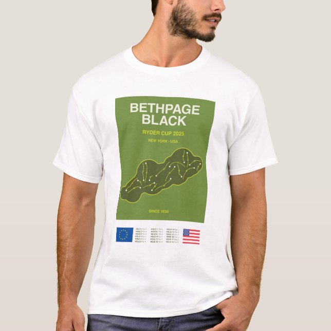 Camiseta Minimalista Bethpage Black Ryder Cup Line (Frente)