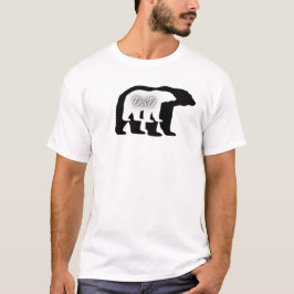 Camiseta Minimalista Branca com Silhueta de Urso P