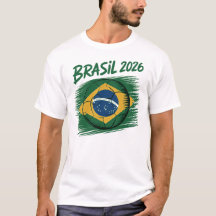 Camiseta Minimalista Brasil 2026 | Fã de Futebol L