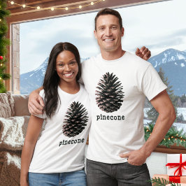Camiseta Minimalista Chic Rustico Pinha de Natal