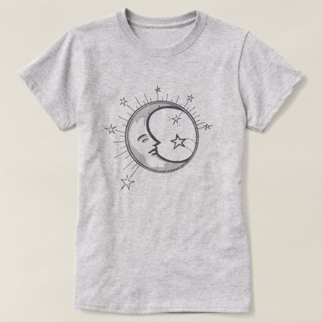 Camiseta Minimalista da Lua (Frente do Design)