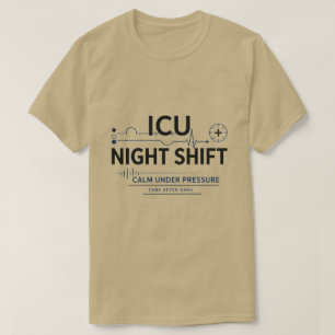 Camiseta Minimalista de Enfermeira Noturna em UTI