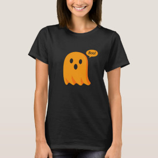 Camiseta Minimalista de Fantasma Laranja de Desenh
