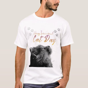 Camiseta Minimalista de Gato Preto – Estética Góti