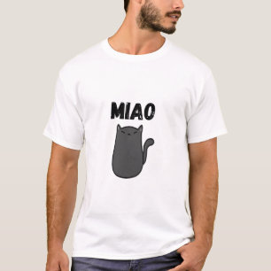 Camiseta Minimalista de Gato Preto MIAO