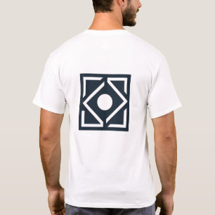 Camiseta Minimalista de Padrão Geométrico Quadrado Unisex