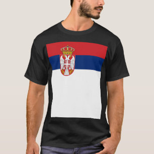 Camiseta Minimalista de Sinalizador da Sérvia