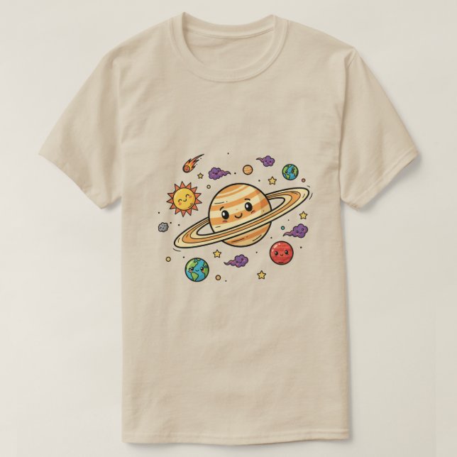 Camiseta Minimalista Espaço Estético Galáxia Lua (Frente do Design)