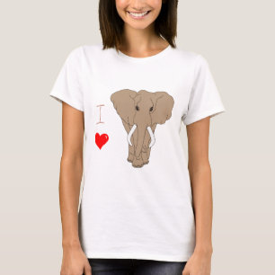 Camiseta Minimalista eu adoro a T-Shirt do dia dos elefante