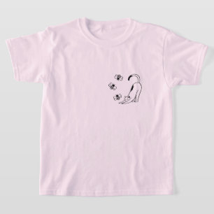 Camiseta Minimalista Gato Infantil Primavera