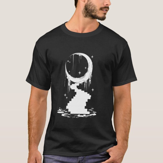 Camiseta Minimalista Lua Crescente Escada Celestial  (Frente)
