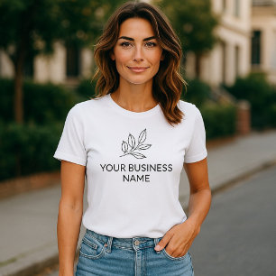 Camiseta Minimalista Negócios Pequenos Botânico Branco