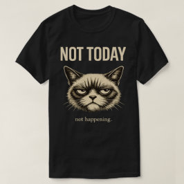 Camiseta Minimalista Sarcástica Gato Engraçado Não