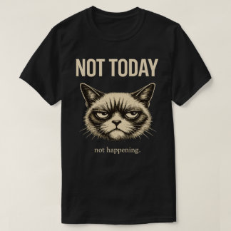 Camiseta Minimalista Sarcástica Gato Engraçado Não