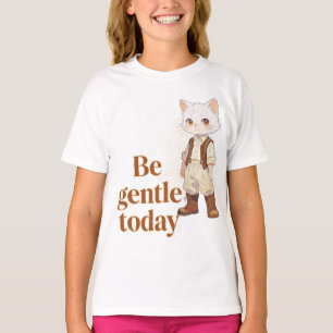 Camiseta Minimalista “Seja Gentil Hoje” Gato Old S