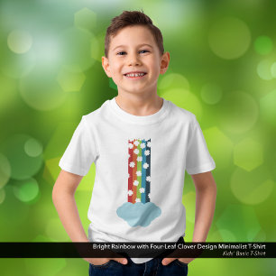 Camiseta Minimalista Trevo de Quatro Folhas Arco-Í