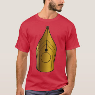 Camiseta minimalística do nib de caneta Dourada