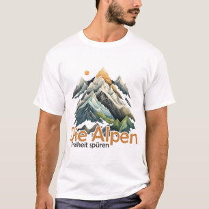 Camiseta Minimalistische Alpenlandschaft - Bergkuns Moderno