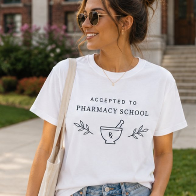 Camiseta Mínimo Aceito na Faculdade de Farmácia, Futuro Pha (Criador carregado)