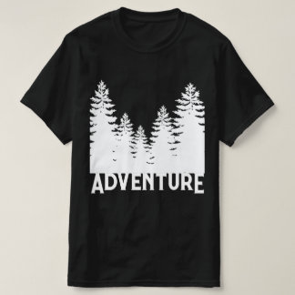 Camiseta Mínimo, árvore de pínus preto e branco Aventura T-