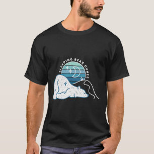 Camiseta Mínimo de Dunas do Urso Dormindo Retro Sunset Mich