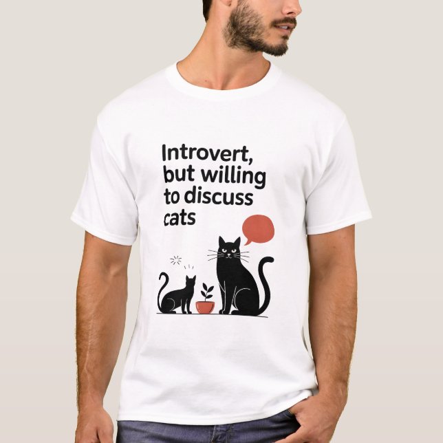 Camiseta Mínimo de Gatos Pretos Introduzem Citação Engraçad (Frente)