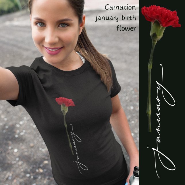 Camiseta Mínimo do cravo de flor de janeiro (Criador carregado)
