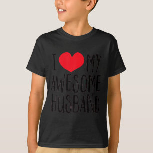 Camiseta Mínimo Eu amo meu marido incrível coração vermelho