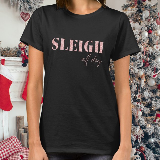 Camiseta Mínimo Preto e Rosa Todo o Dia (Criador carregado)