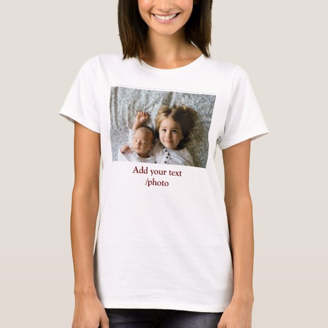 Camiseta Mínimo simples ADICIONAR SUA FOTO TEXTO NATAL (Frente)