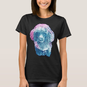 Camiseta Minipoodle de galáxia azul longo
