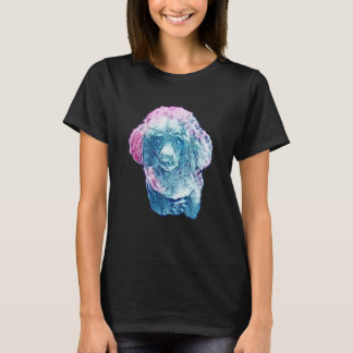 Camiseta Minipoodle de galáxia azul longo